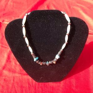 Pearl & stone Necklace 6”